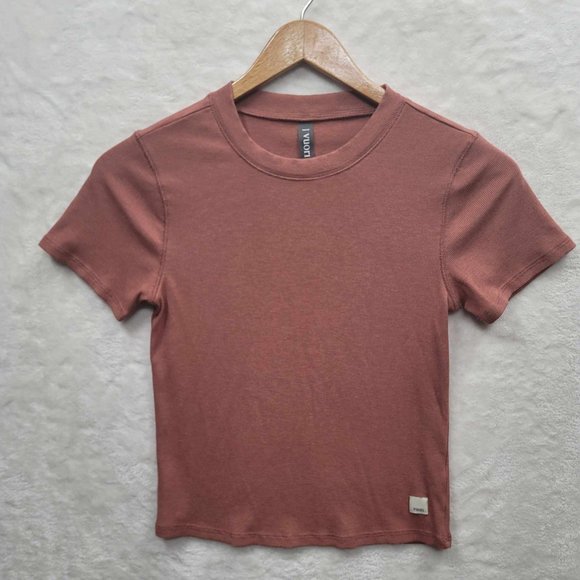 Vuori Tops - Vuori Womens Mudra Pose Fitted Tee Sz. Small Rosewood Heather Short Sleeve VW169